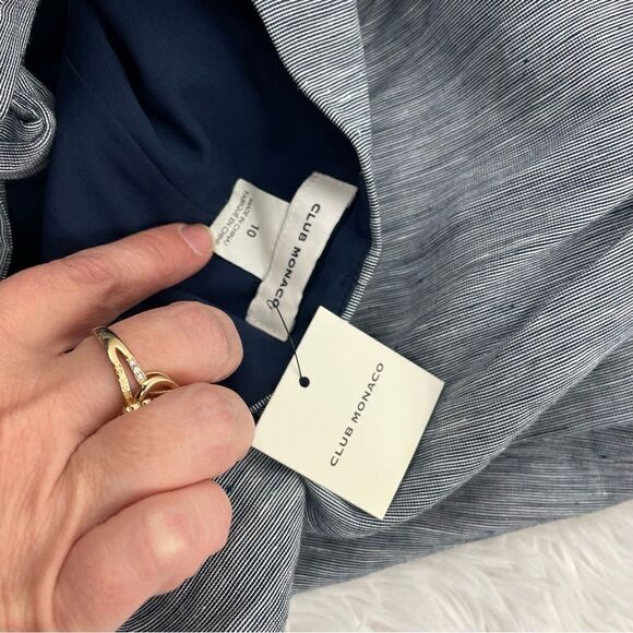 Club Monaco Dalennah Cropped Wide Leg Linen Blend Jumpsuit NWT - Picture 8 of 9